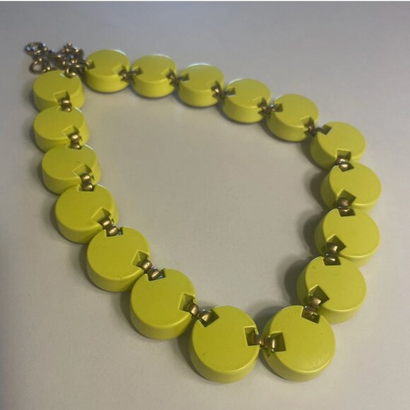 J Crew Jumbo Neon Yellow Brûlée Brulee Necklace - Picture 6 of 6